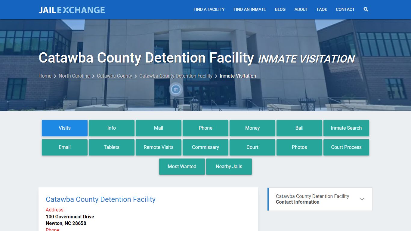 Inmate Visitation - Catawba County Detention Facility, NC - Jail Exchange